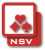 Logo des NSV mit Spielkarten-Symbolen in Rot und Weiß.