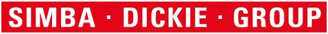 Logo der Simba Dickie Group in roter Schrift auf weißem Hintergrund.